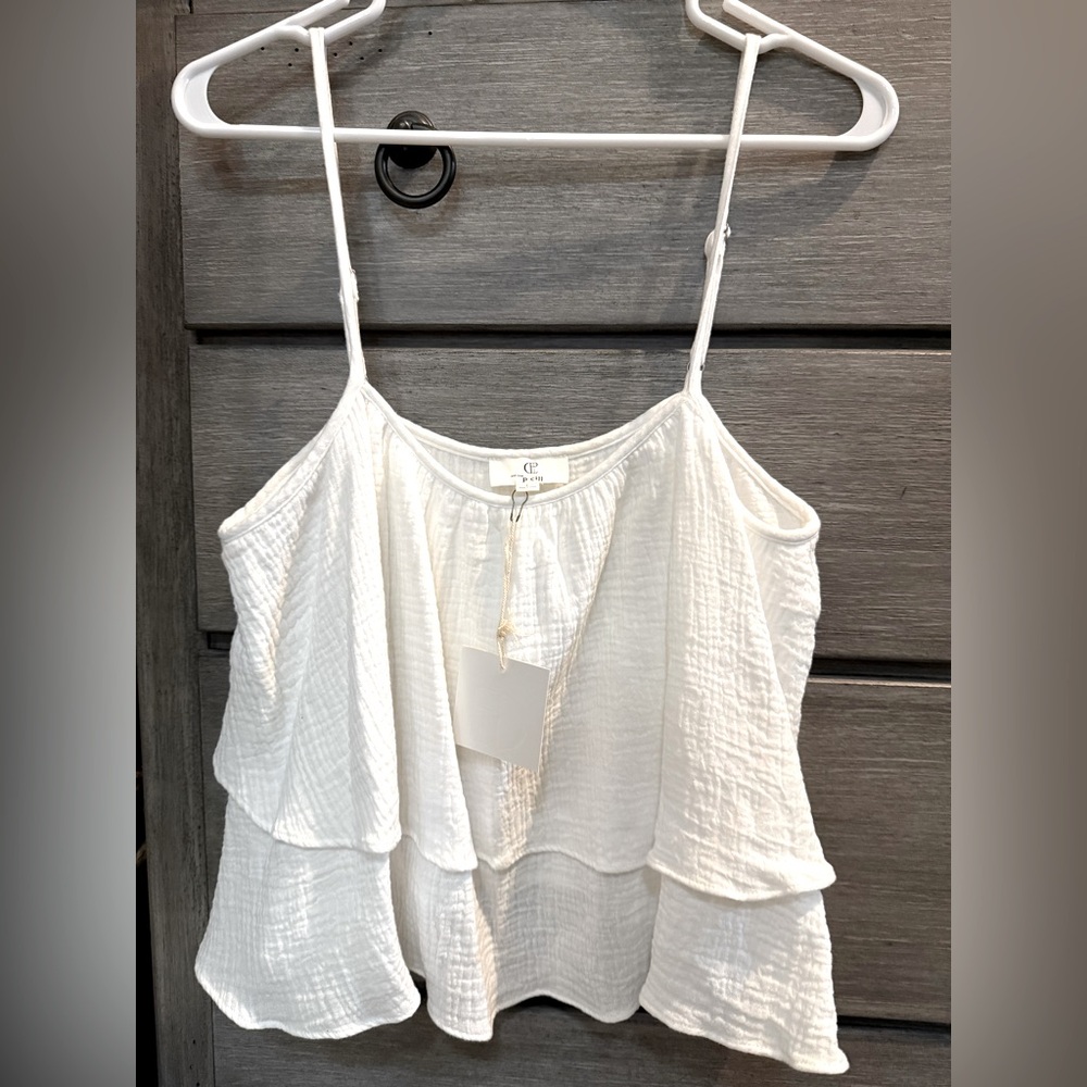 White Tiered Sleeveless Camisole